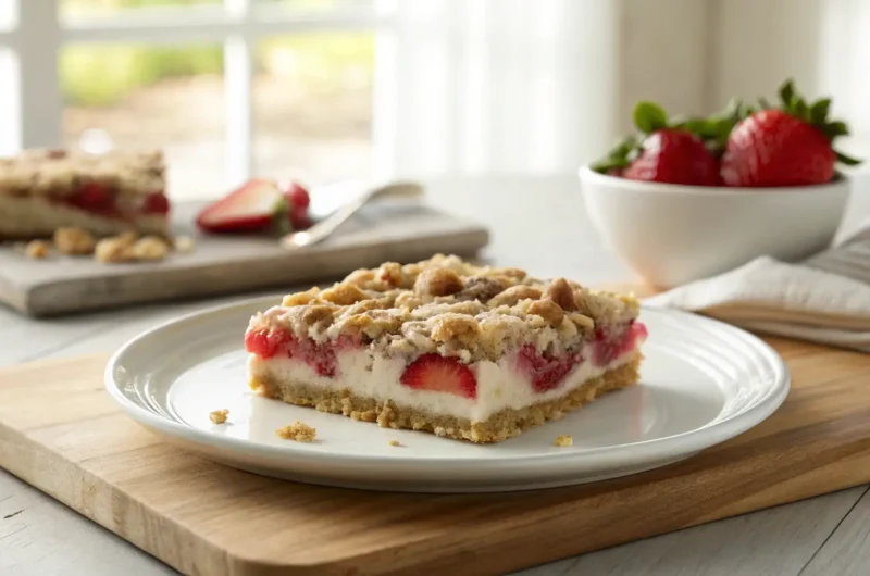 Easy Strawberry Crunch Bars (No-Bake)